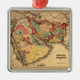 Middle East "Persia Arabia"Panoramic Map Metal Tree Decoration