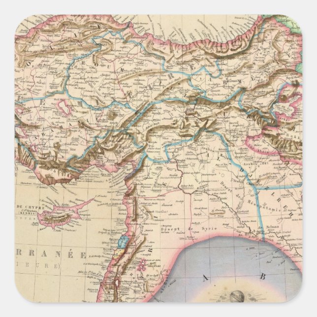 Middle East, Turkey, Syria, Asia Square Sticker (Front)