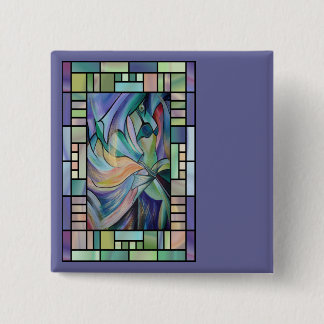 Middle Eastern Belly Dancer With Pastel Veils 15 Cm Square Badge