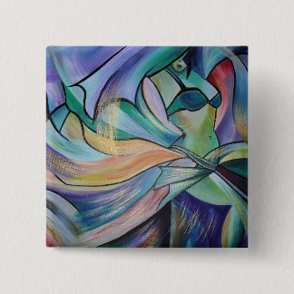Middle Eastern Belly Dancer With Pastel Veils 15 Cm Square Badge