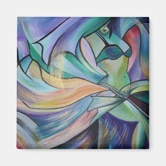 Middle Eastern Belly Dancer With Pastel Veils Magnet