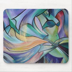 Middle Eastern Belly Dancer With Pastel Veils Mouse Mat