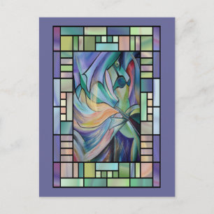 Middle Eastern Belly Dancer With Pastel Veils Postcard