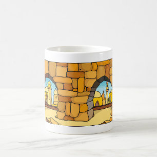 Middle Eastern Desert City Through Ancient Arch  Coffee Mug