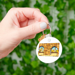 Middle Eastern Desert City Through Ancient Arch  Key Ring