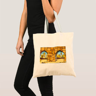 Middle Eastern Desert City Through Ancient Arch  Tote Bag