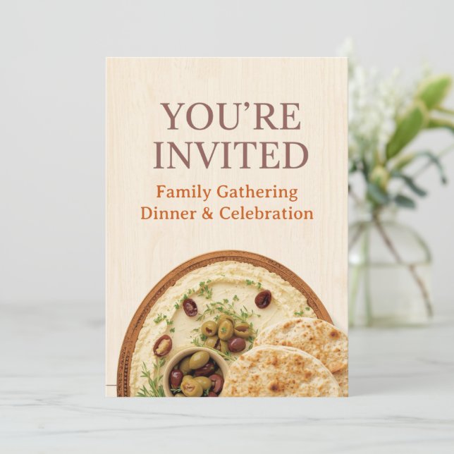 MIDDLE EASTERN dinner invitation postcard (Standing Front)