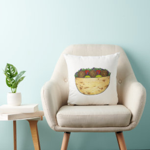 Middle Eastern Food Foodie Falafel Pita Sandwich Cushion