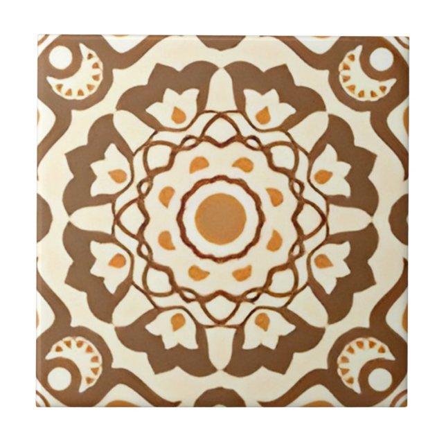 middle eastern golden circle pattern tiles (Front)