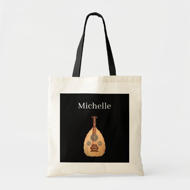 Middle Eastern Lute Music Tote Bag (Front)