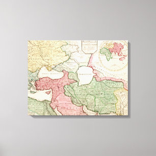 Middle EastPanoramic MapMiddle East Canvas Print