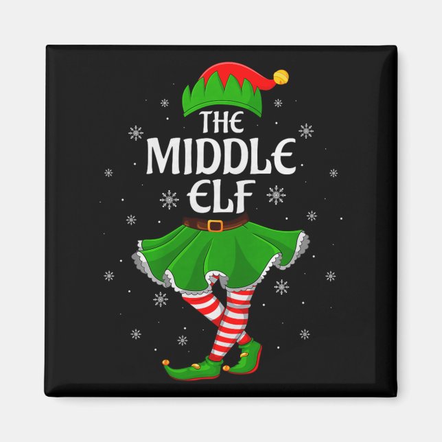Middle Elf Christmas Family Girls Women Elf Squad  Magnet (Front)