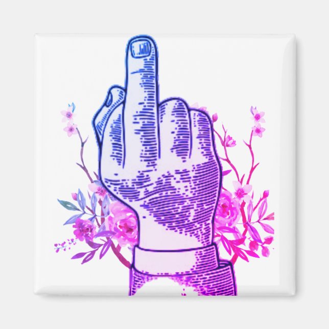 Middle-finge/Middle-Finger-imáge/Middle-Finger-fol Magnet (Front)