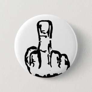 Middle Finger 6 Cm Round Badge