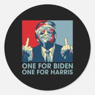 Middle Finger Biden Harris Republican American Fla Classic Round Sticker