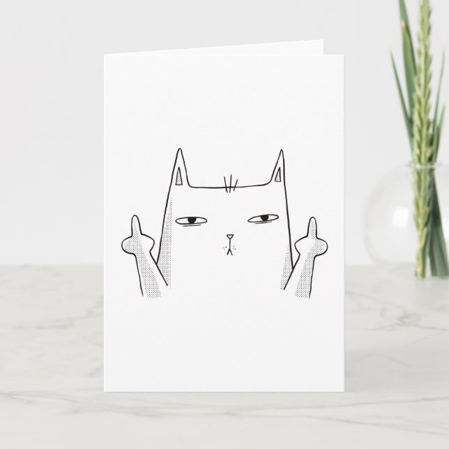 MIDDLE FINGER CAT CARD (Front)