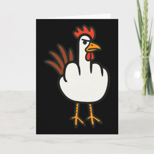 Middle Finger Chicken, Adult Humour, Funny Gesture Card