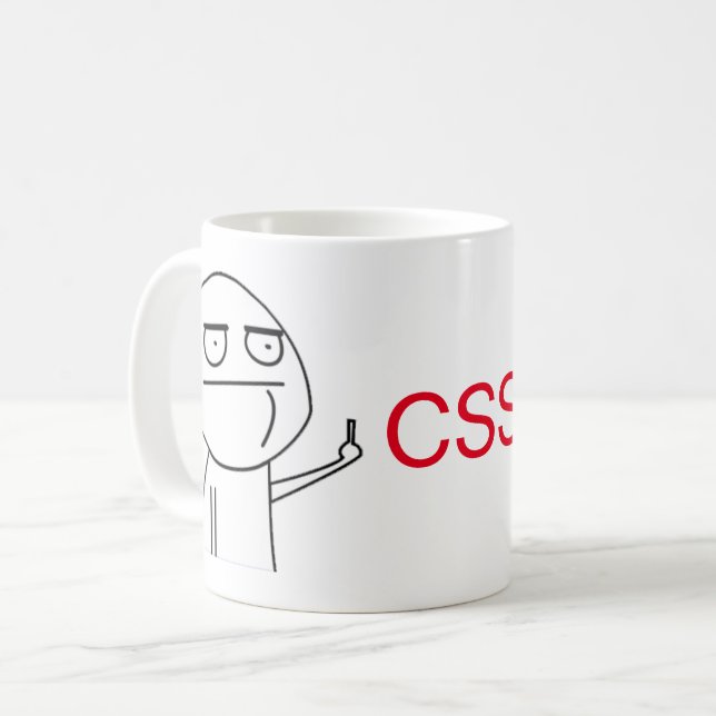 Middle Finger CSS Programmers' Coffee Mug (Front Left)