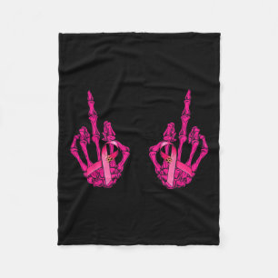Middle Finger Curse Word Breast Cancer Breast Supp Fleece Blanket