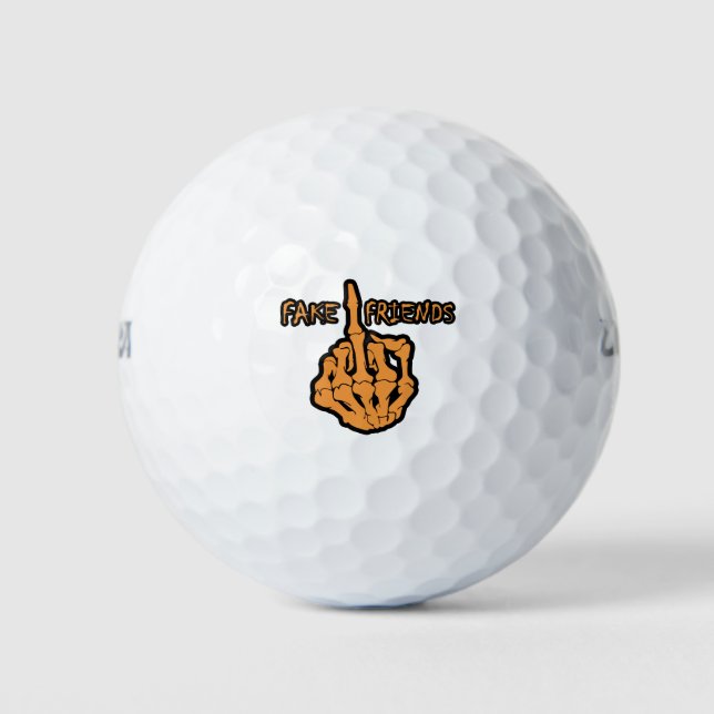 Middle Finger Fake Friends Golf Balls (Front)