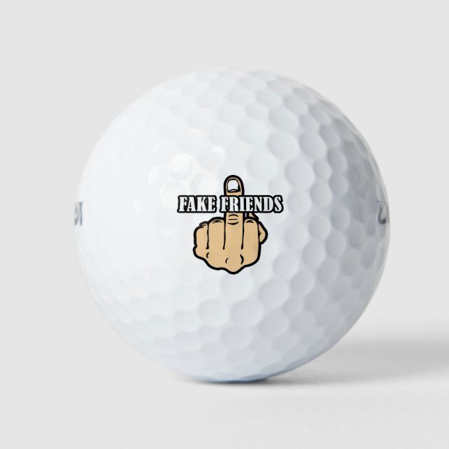 Middle Finger Fake Friends Golf Balls (Front)