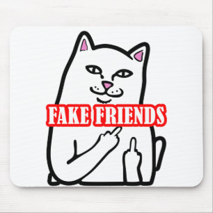 Middle Finger Fake Friends Mouse Mat