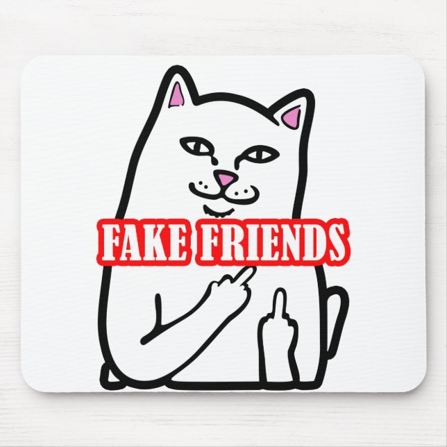 Middle Finger Fake Friends Mouse Mat (Front)