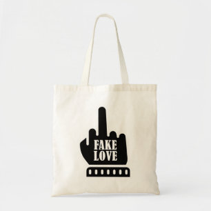 Middle Finger Fake Love Tote Bag
