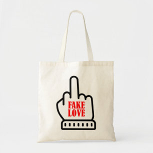 Middle Finger Fake Love Tote Bag