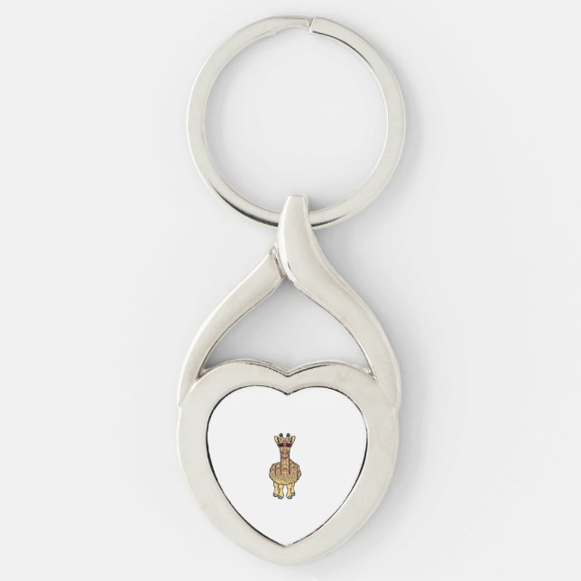 Middle Finger Giraffe Funny Offensive Rude Safari  Key Ring (Front)