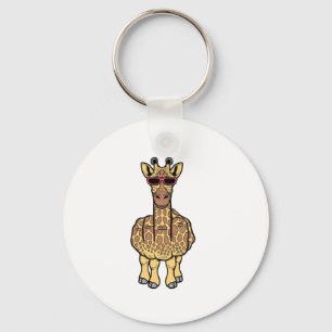 Middle Finger Giraffe Funny Offensive Rude Safari Key Ring