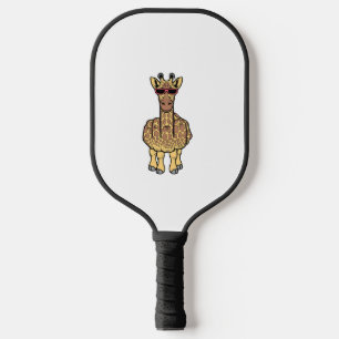 Middle Finger Giraffe Funny Offensive Rude Safari Pickleball Paddle