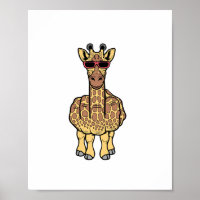 Middle Finger Giraffe Funny Offensive Rude Safari