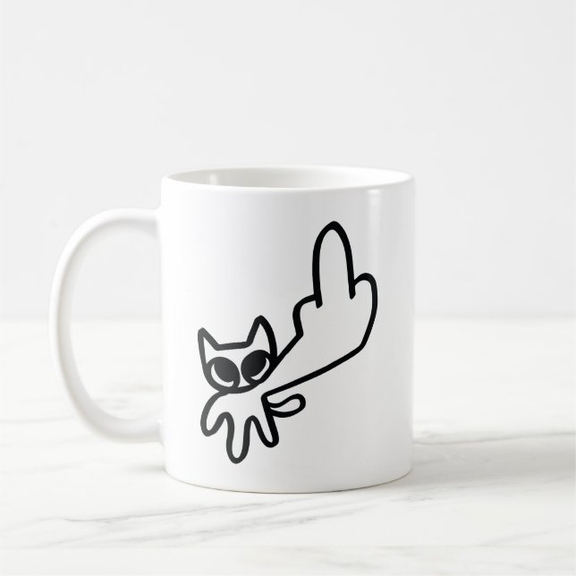  Middle Finger Meme Coffee Mug (Left)