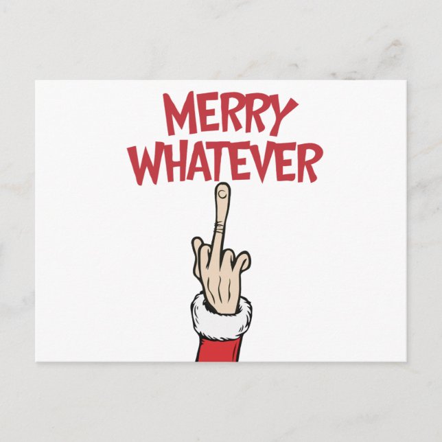Middle Finger Merry Whatever Postcard (Front)