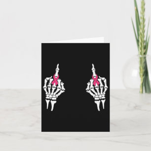 Middle Finger Pink Ribbon Breast Cancer Halloween  Card