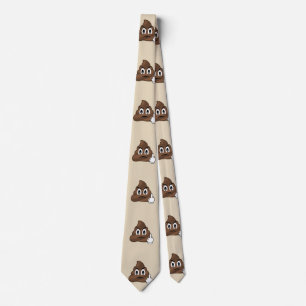 Middle Finger Poop Emoji Men''s Tie