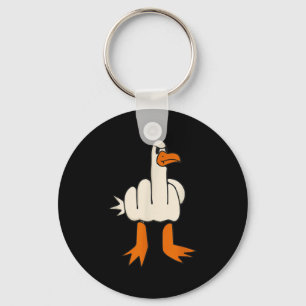 Middle Finger Seagull, Adult Humour, Funny Gesture Key Ring