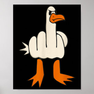 Middle Finger Seagull, Adult Humour, Funny Gesture Poster