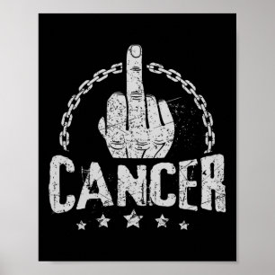 Middle Finger To Cancer Cancer Awareness Tee Comfo Poster