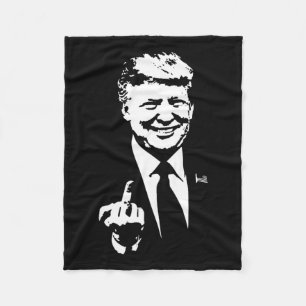 Middle Finger Trump 2024 Election American Fleece Blanket