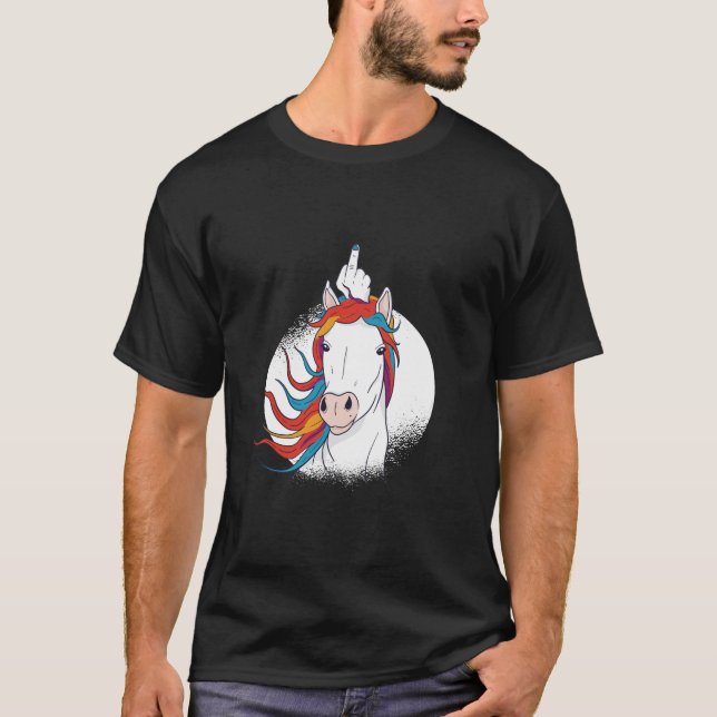 Middle Finger Unicorn T-Shirt (Front)