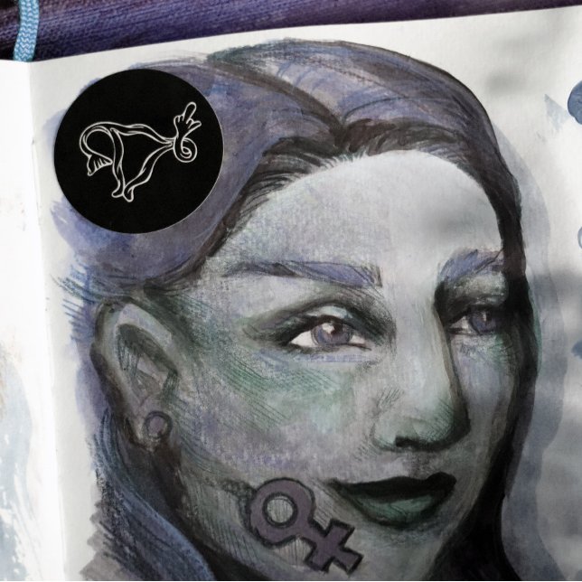 Middle Finger Uterus Pro-choice Classic Round Sticker (Creator Uploaded)