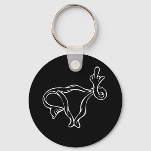 Middle Finger Uterus Pro-choice Key Ring