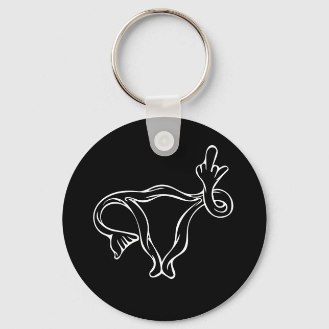 Middle Finger Uterus Pro-choice Key Ring (Front)