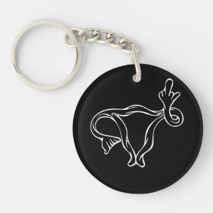 Middle Finger Uterus Pro-choice Key Ring