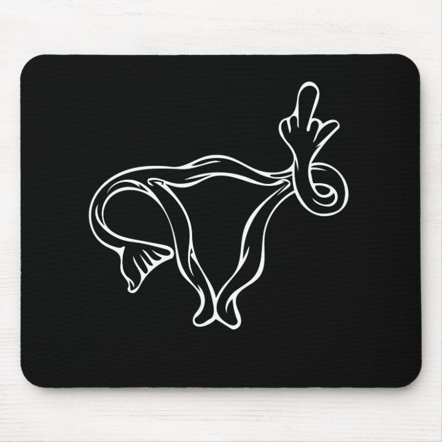 Middle Finger Uterus Pro-choice  Mouse Mat (Front)