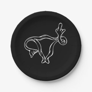 Middle Finger Uterus Pro-choice Paper Plate