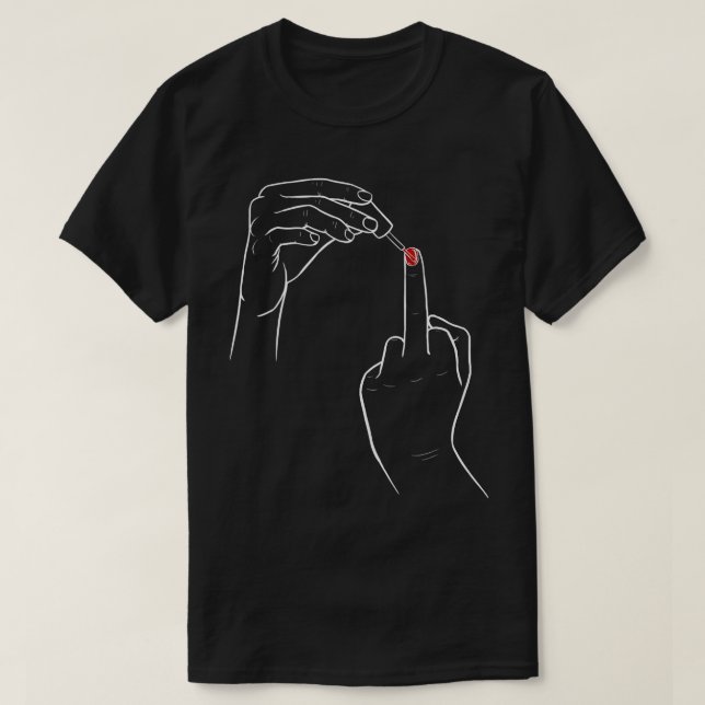 Middle Finger with Nail Polish Best Friend BFF Sti T-Shirt (Design Front)