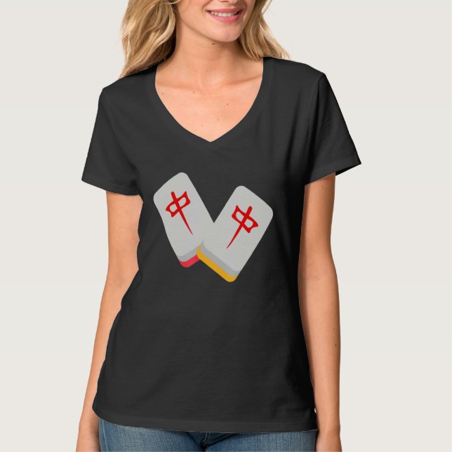 Middle Mahjong Tile  Funny Clothing Medium Mahjong T-Shirt (Front)